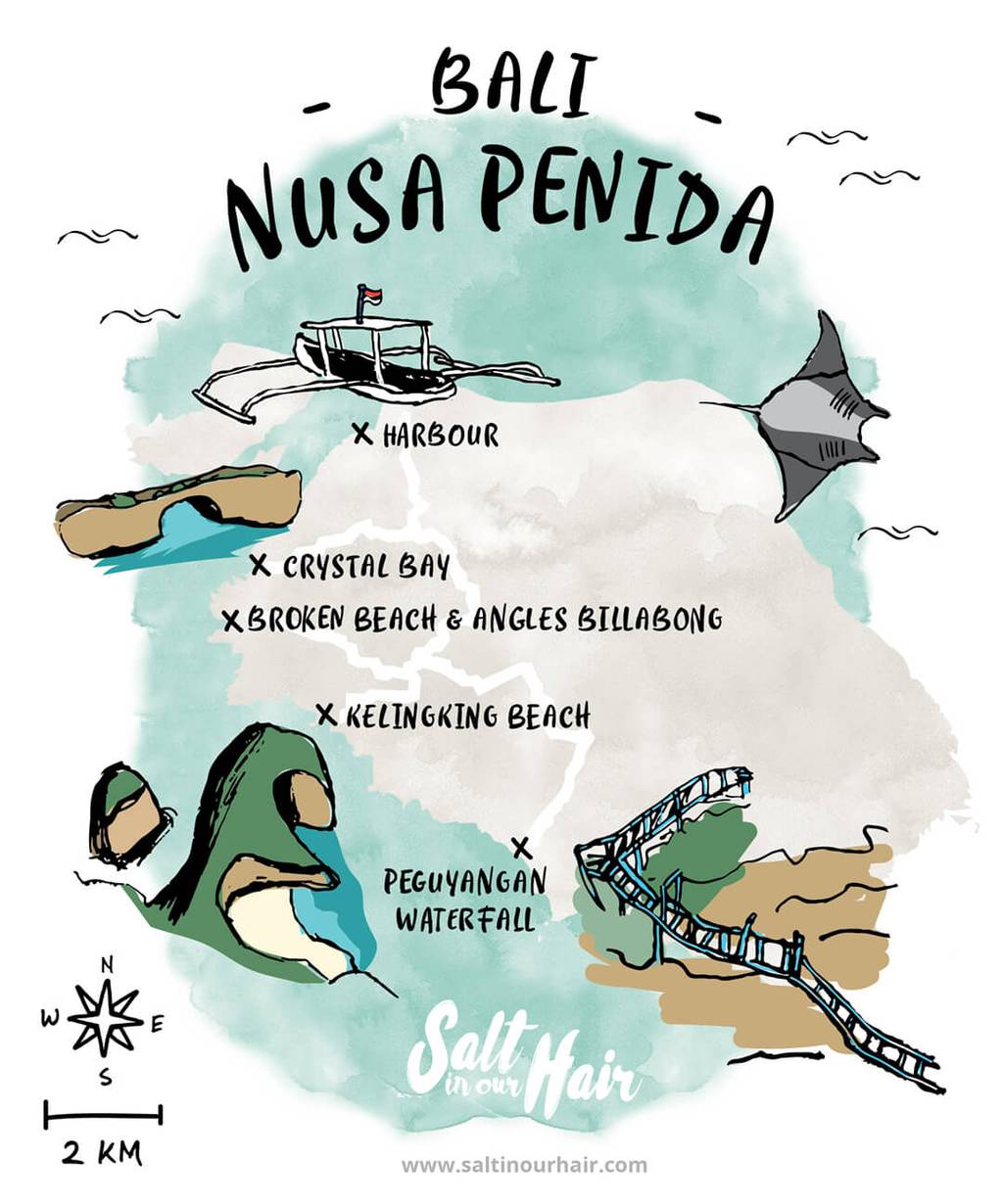 nusa penida tour route map