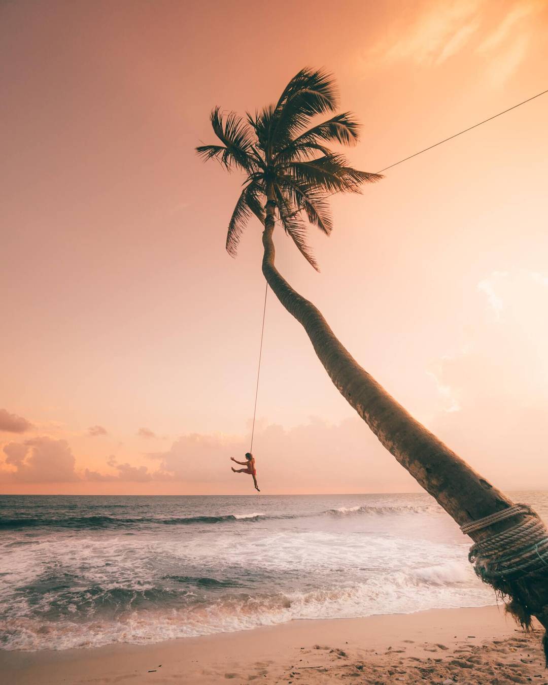 sri lanka beaches unawatuna palm swing