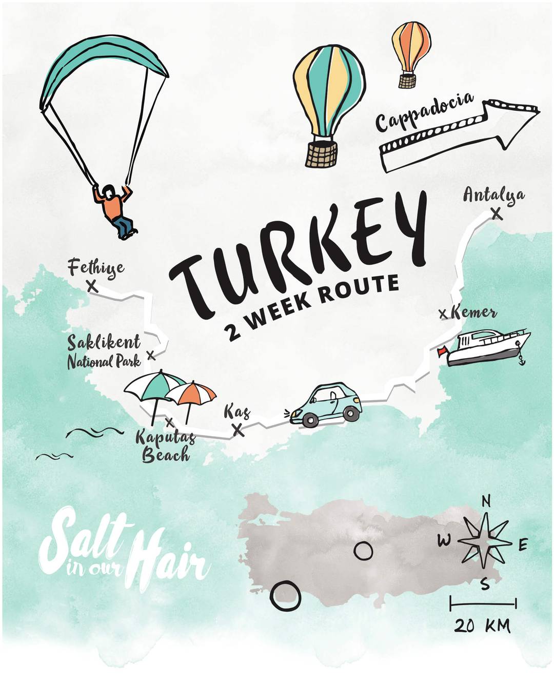 turkey 2 week route guide map