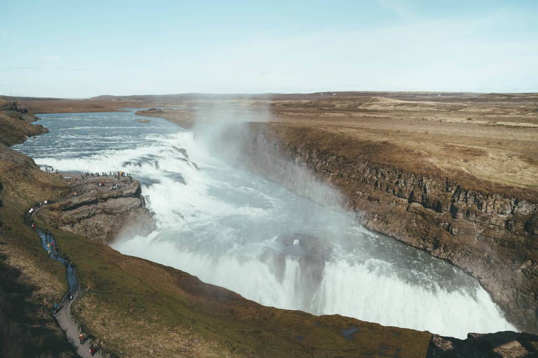 waterfalls iceland gullfoss