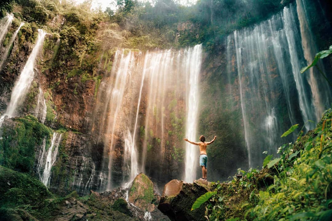 indonesia route java bali flores tumpak sewu waterfall