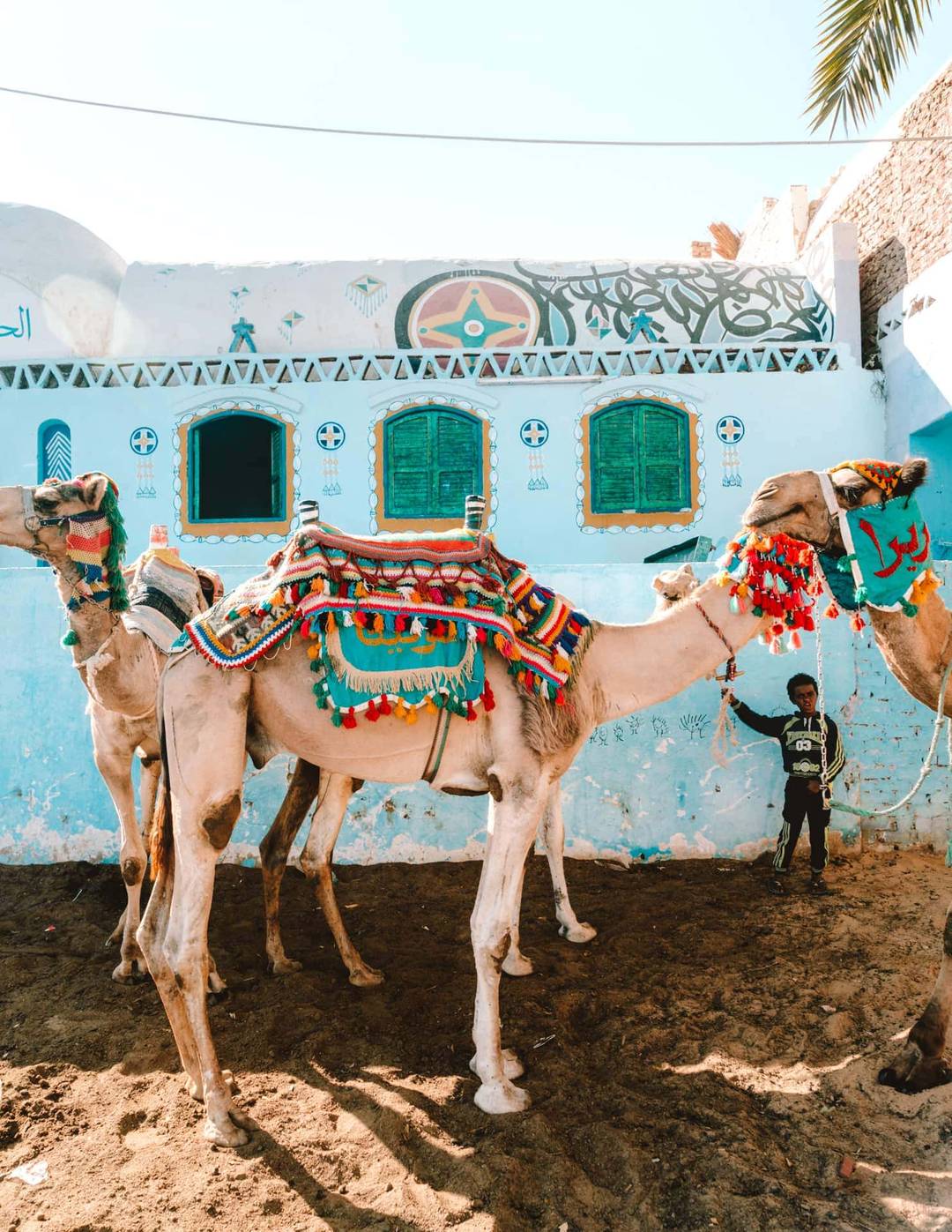 nubisch dorp Egypte schilderij