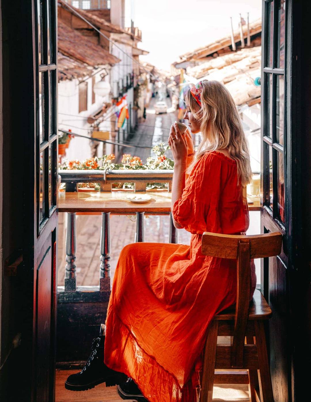 cusco peru koffie san blas balkon