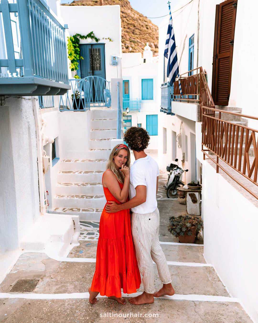 milos island greece plaka