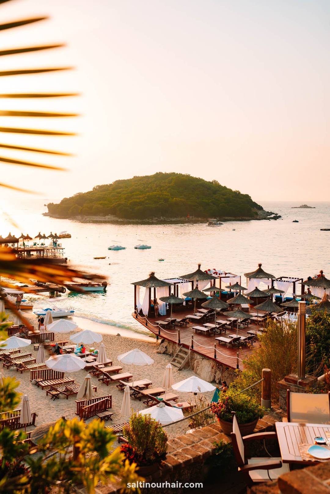 sunset ksamil beach albania
