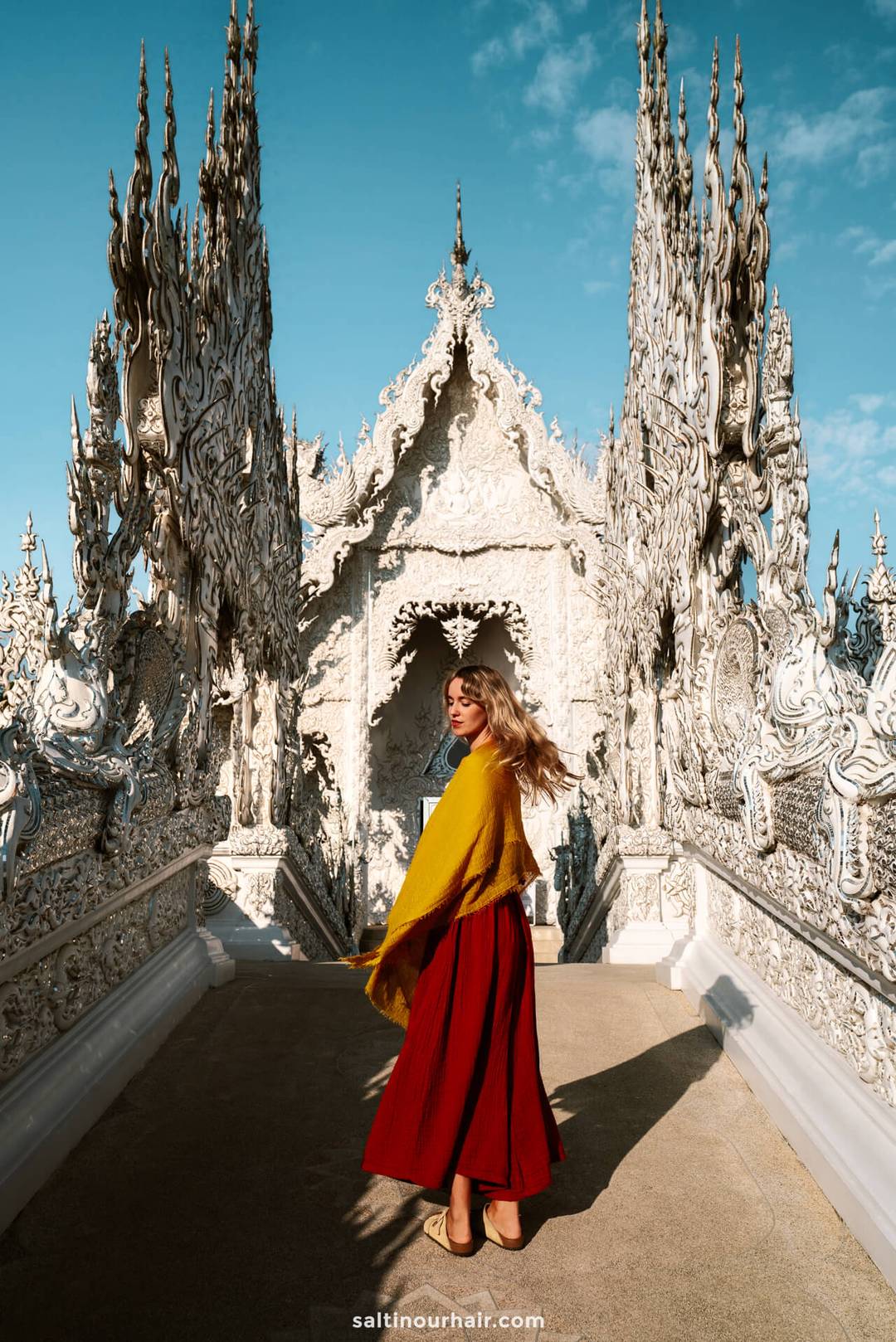walkway white temple chiang rai