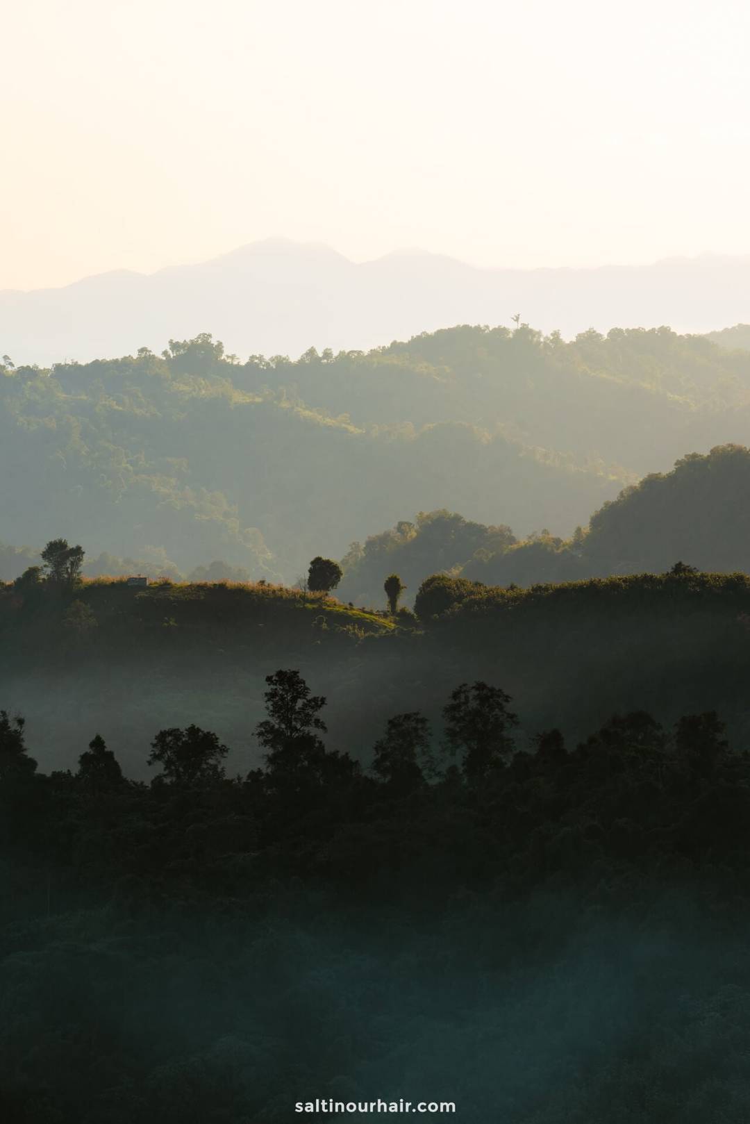 sunrise mountains phayao chiang rai thailand