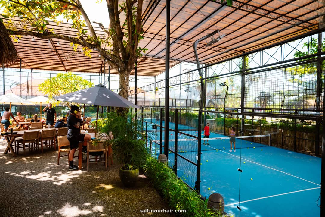 blue padel tennis court in Canggu, Bali