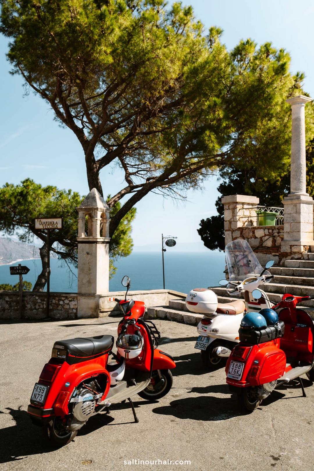 car rental sicily italy red vespa