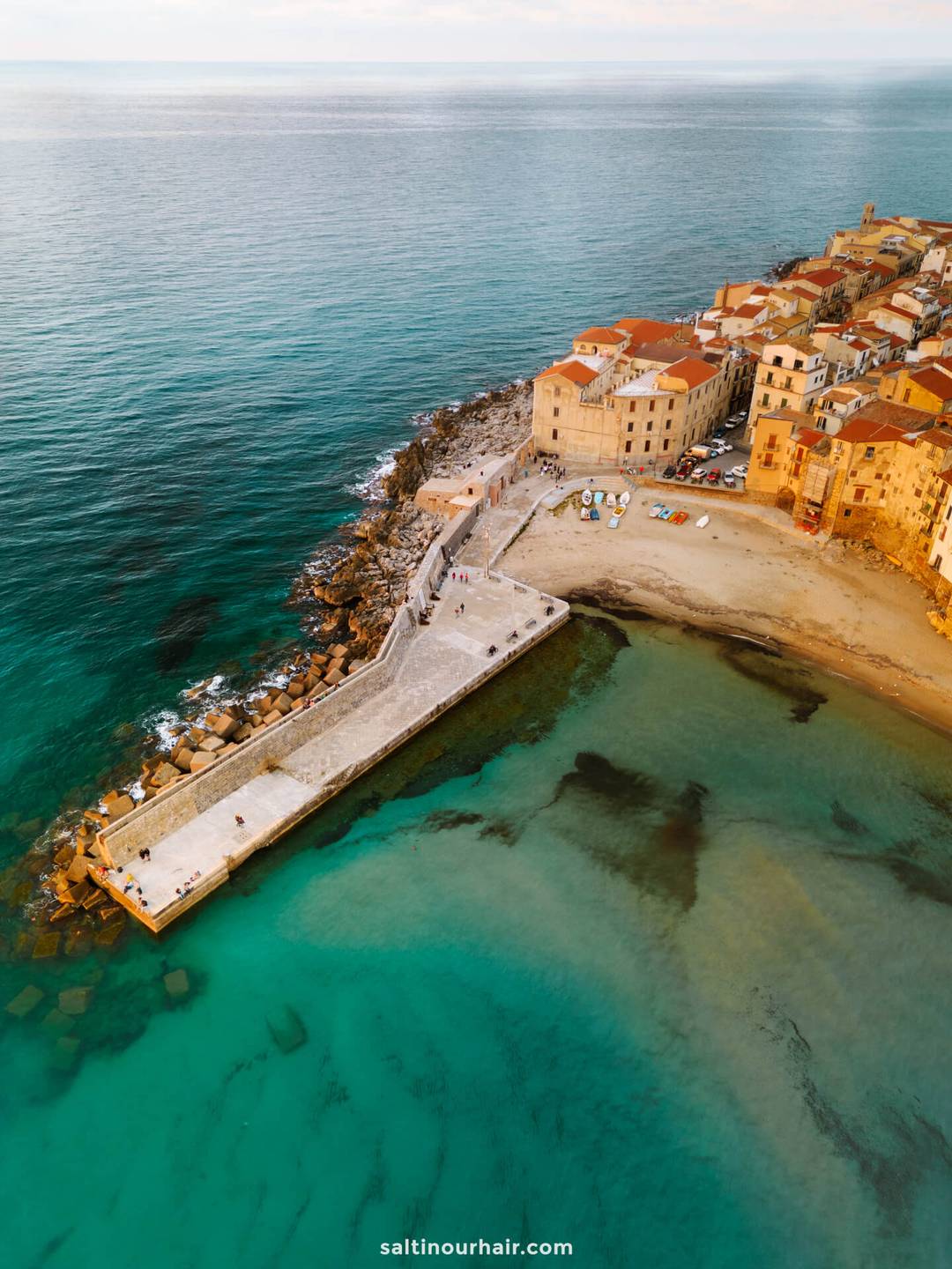 Drone view Solo di Cefal&ugrave; Sicily Italy