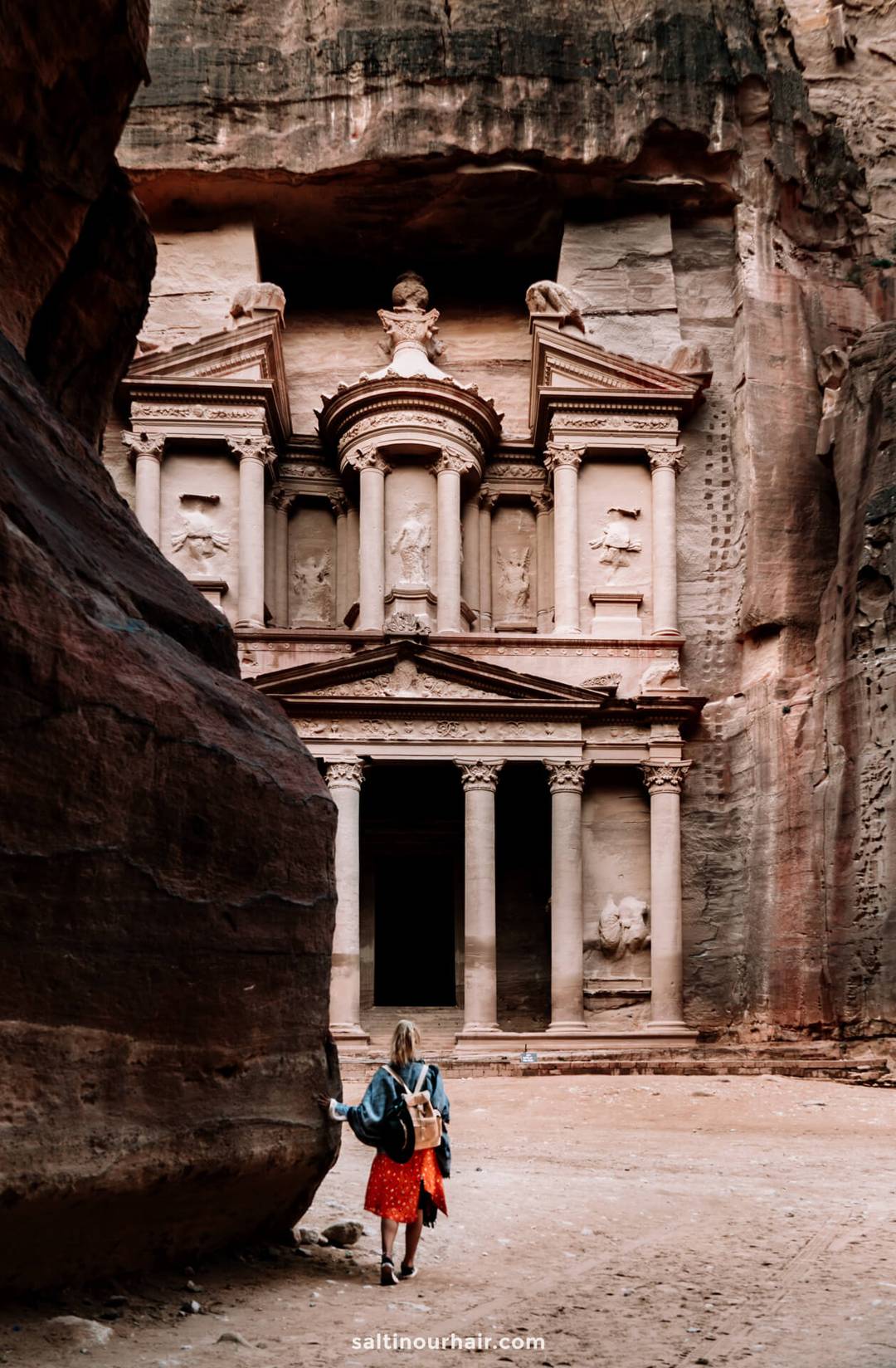treasury petra jordan view from the Siq Gorge