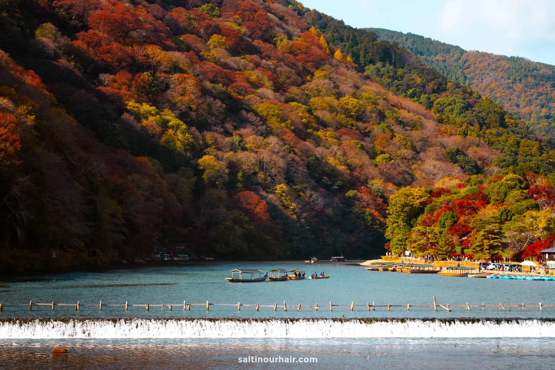 river arashiyama bamboo forest kyoto japan