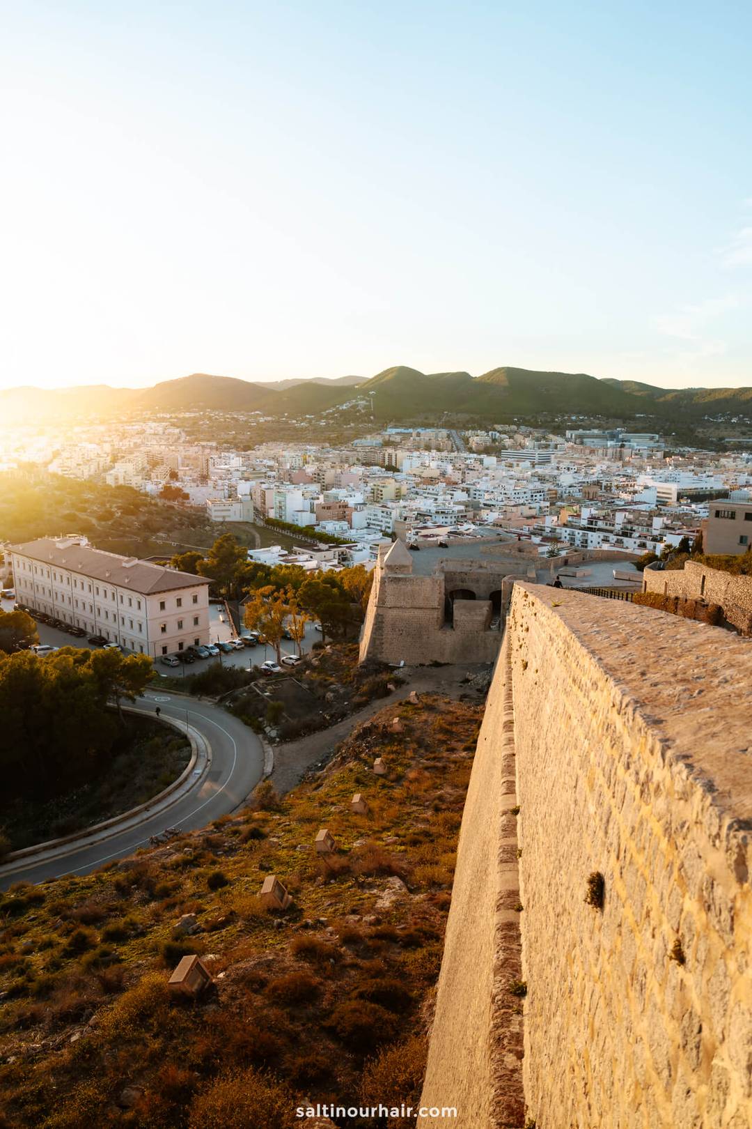 view Ibiza Castle Walls sunset