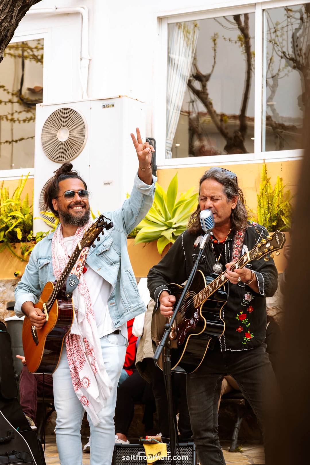 streets music performers Ibiza Old Town Spain