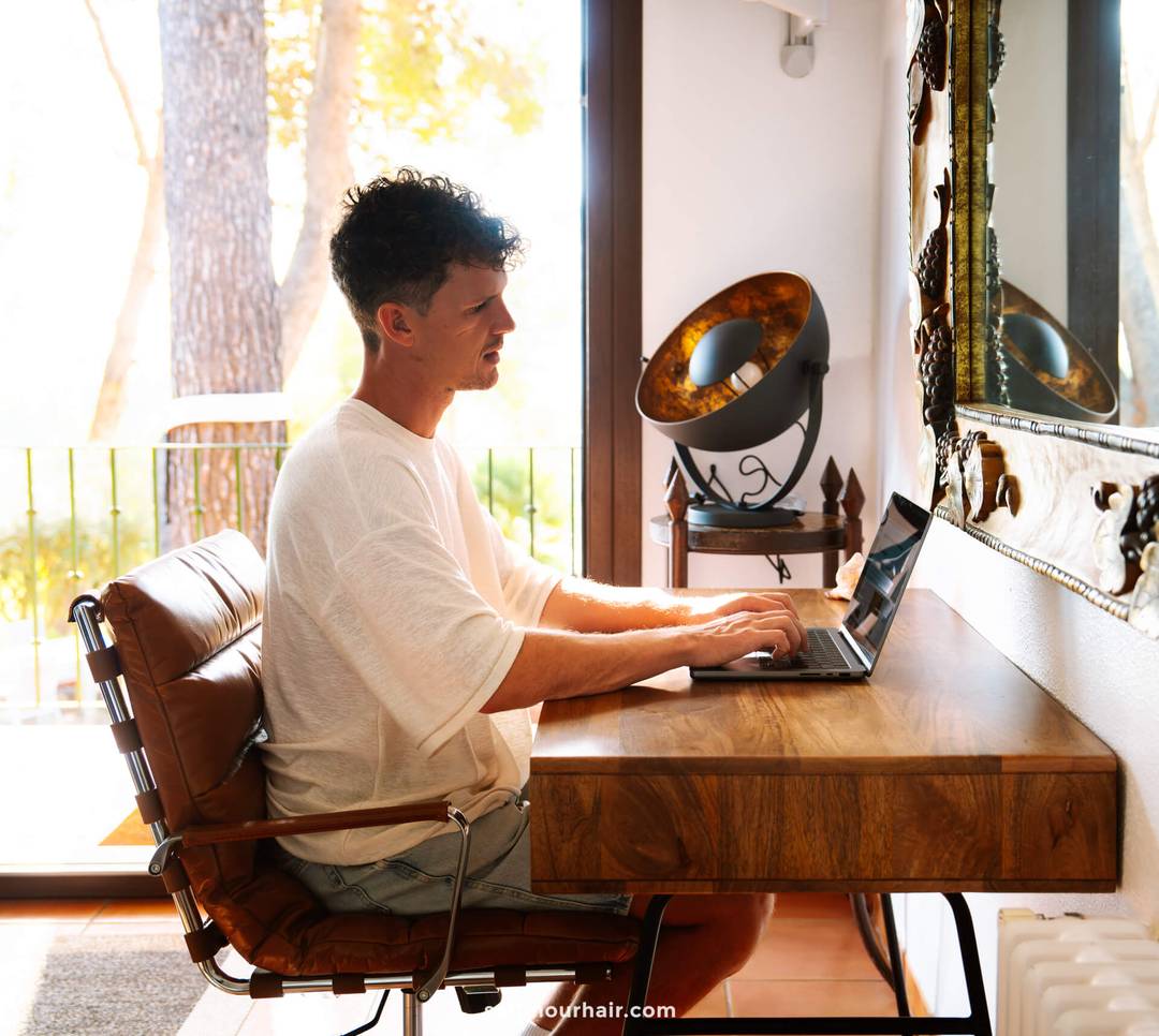 how to start a blog man working on laptop